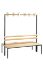 Double-sided bench with coat rack, width 1500 mm