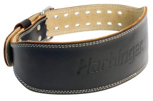 Harbinger 4" Padded Leather Belt, Black