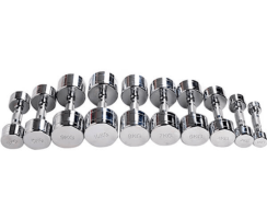 Gravity R Chrome Steel Dumbbell Set, 1 - 10 kg, 10 pairs