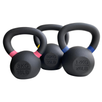 Gravity R Black cast kettlebell with color ring on the handle