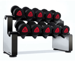 Solid Steel Rubber Dumbells, Red, pair