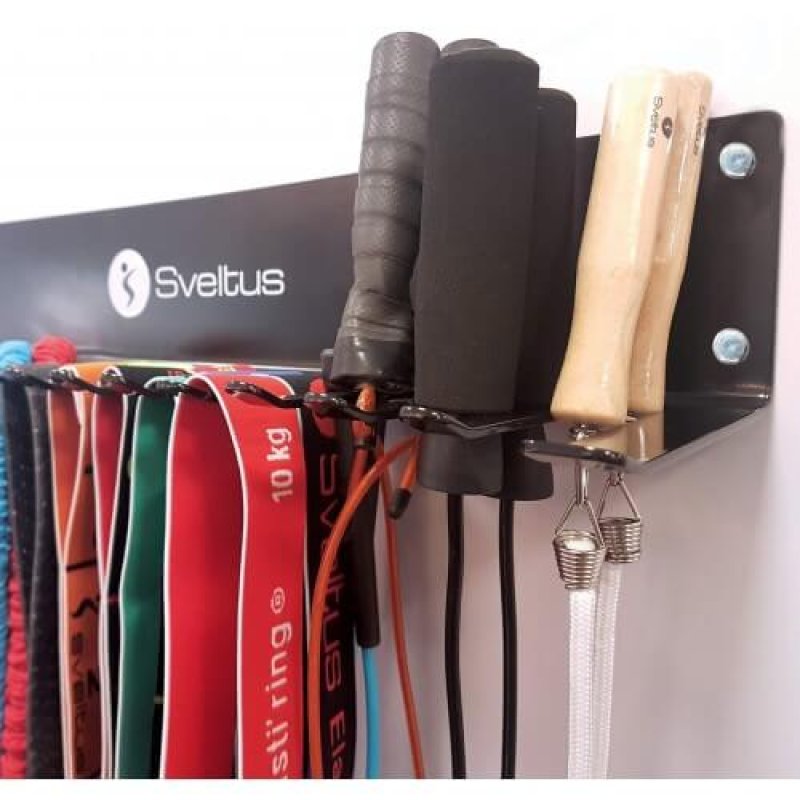 Rack for skipping ropes and elastics