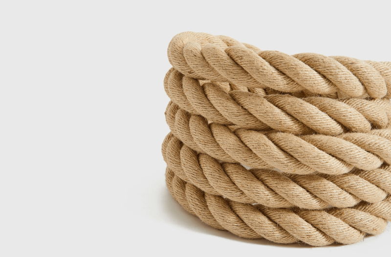 Fune per arrampicata in Fibra di Canapa da 38 mm. x 4,5 m (estremitࠣon gancio)