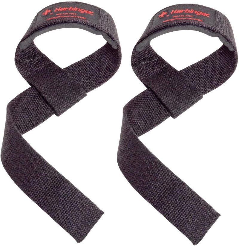 Harbinger Padded Cotton Lifting Straps - Black