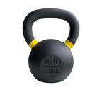Gravity R Black cast kettlebell with color ring on the handle