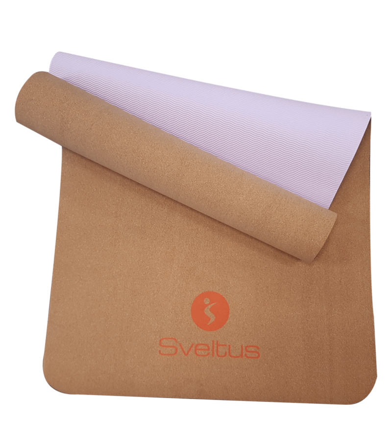 Yoga Pack: Cork yoga brick, Gymball grey 65 cm, Cork yoga mat 183x61 cm, cork massage ball 6.5 cm