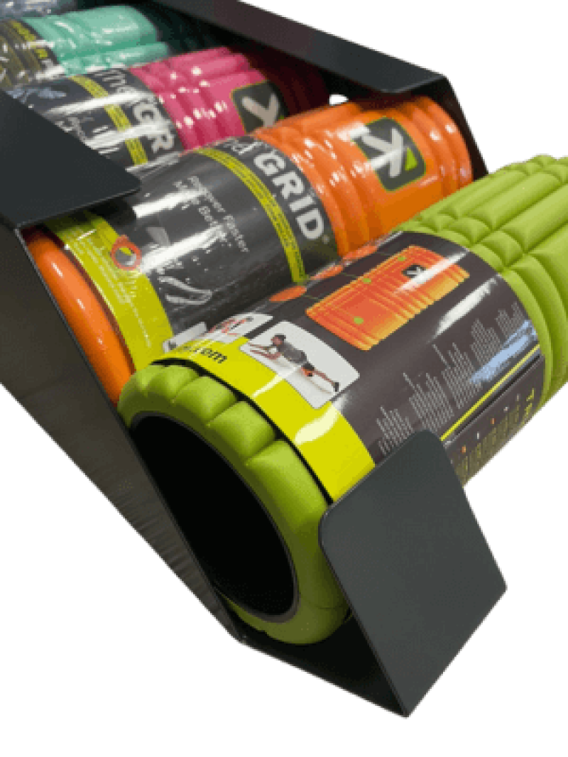 Wall mount foam roller storage