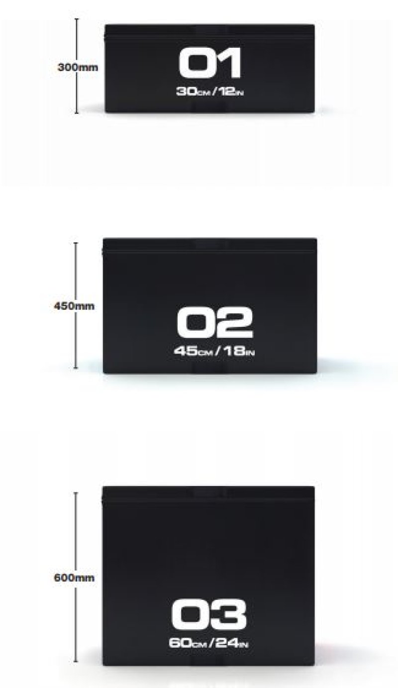 Set of 3 Black Plyoboxes