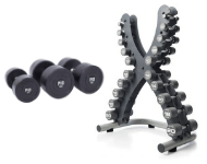 Dumbbells, dumbbell racks